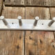 Patère Ancienne Porte Manteau Mural x4 Bois Blanc Vintage #E433