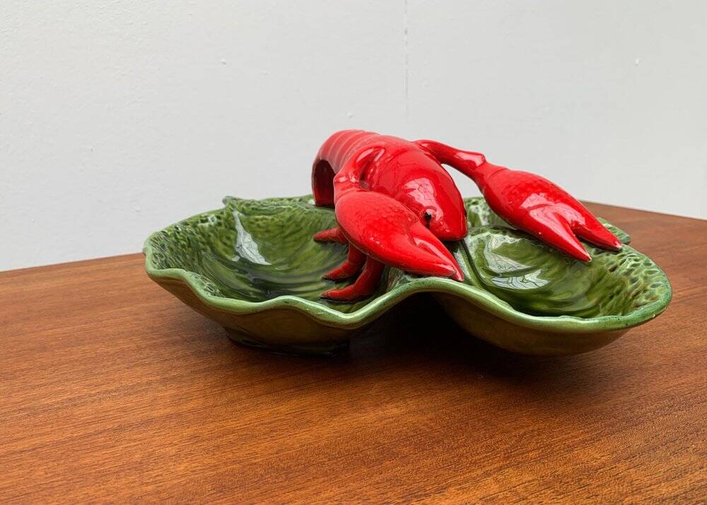 Vintage Italian lobster-shaped pottery sculpture.