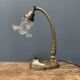 French art nouveau table lamp with transparent glass shade