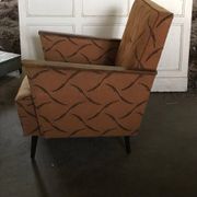 Set of 2 mid-century armchairs in walnut, brown colour - 1950s