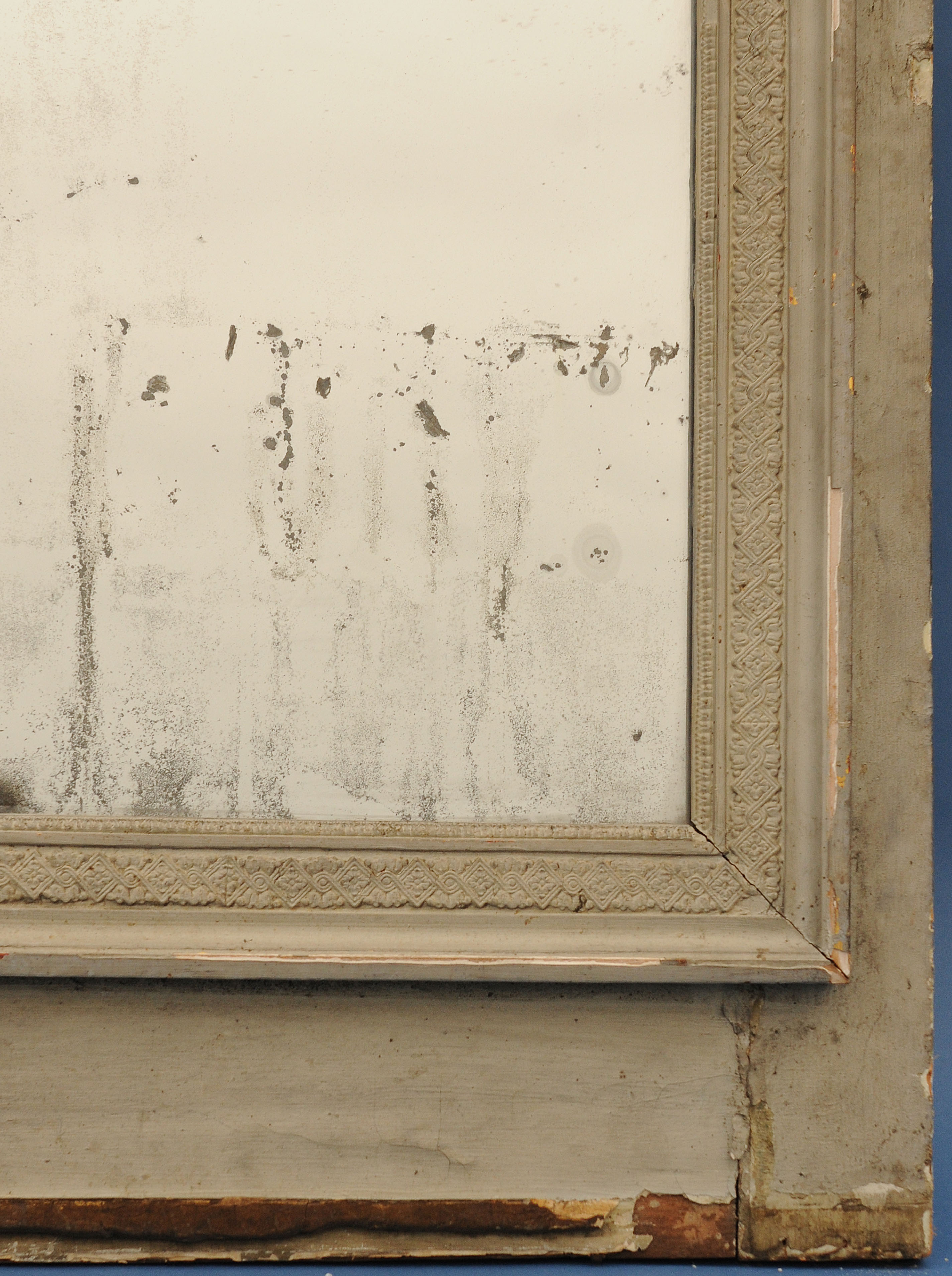 Mirroir rectangulaire peint gris