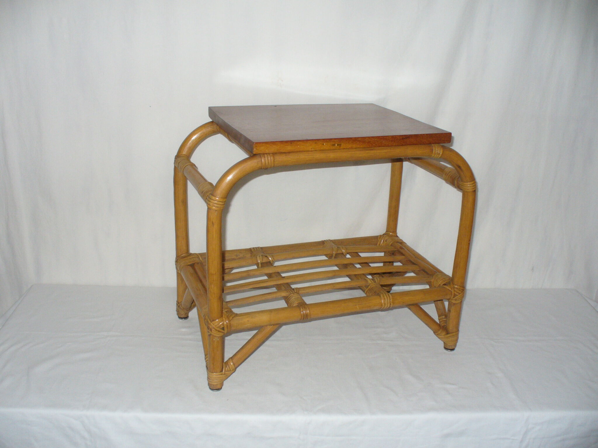 Rattan bedside table from the 1950s