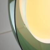 Italian space-age plexiglass green pendant lamp, 70s