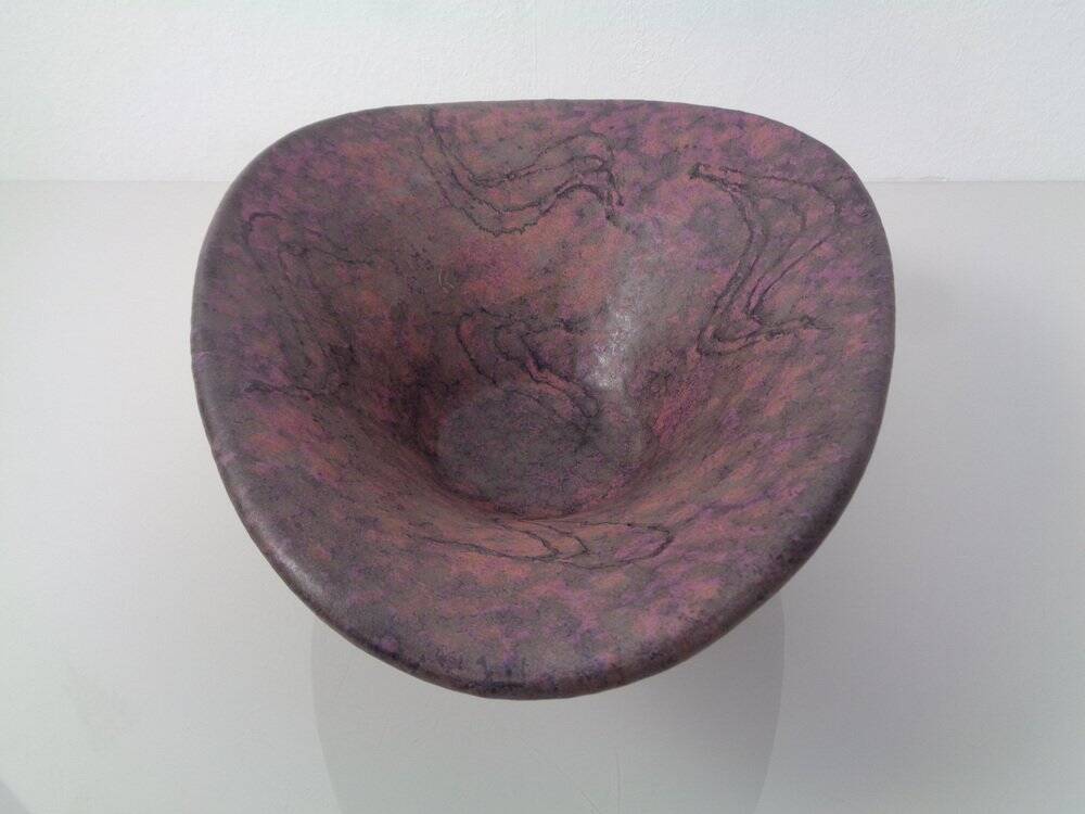 Large Purple & Black 704 Ruscha Art Ceramic Bowl, Germany, 1960s