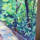 Modern colourful landscape tableau oil on canvas vintage village signed Gaulot