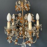 Two-tone crystal cage chandelier from the 1900s