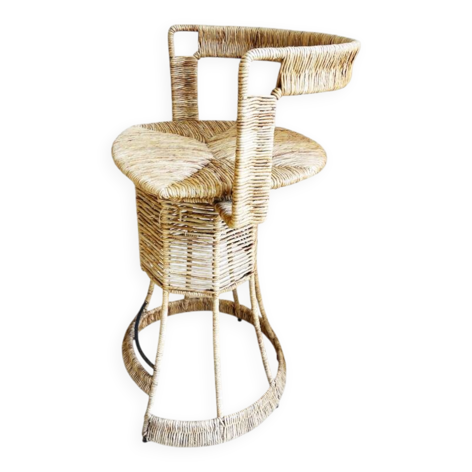 High rattan stool – Roger Coster design, 1970