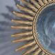 Miroir soleil métal doré vintage 50s 48cm