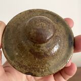 Vintage design stoneware teapot with 2 coffee cups