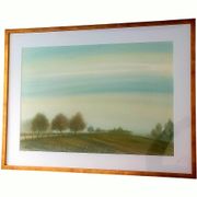 Painting signed Richard LITZELMANN (1951-2020) – Watercolor – Countryside landscape