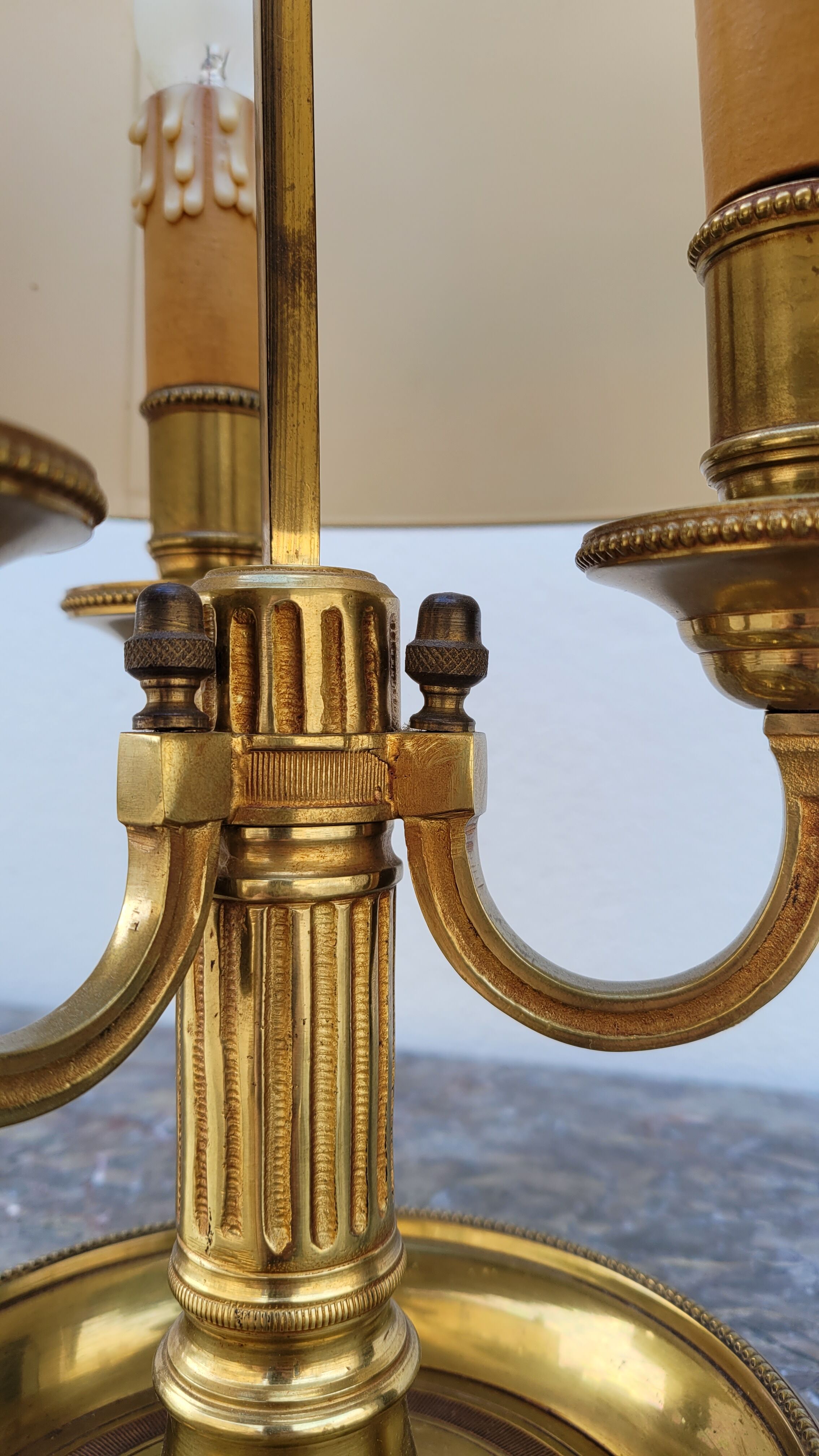 Empire style hot water bottle lamp in bronze
