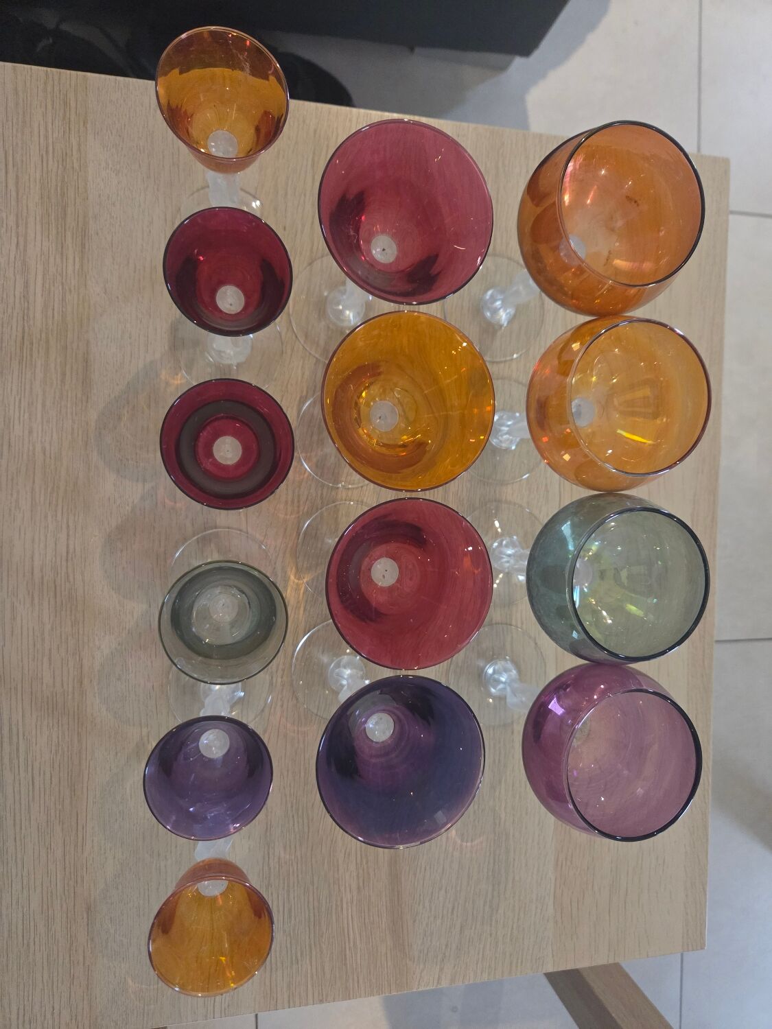 Lot of 14 Royal Bayel Crystal Glasses. Caryatid/Venus Stems