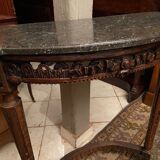 Half-moon console eighteenth century solid oak with carved decoration Louis XVI era