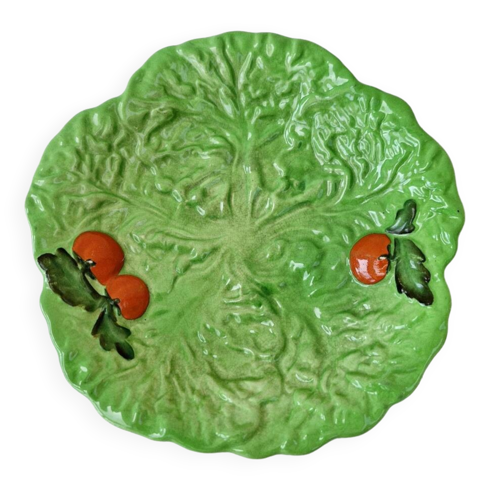 Vintage carlton ware cabbage and tomato slush plate made in england d 18.5 cm