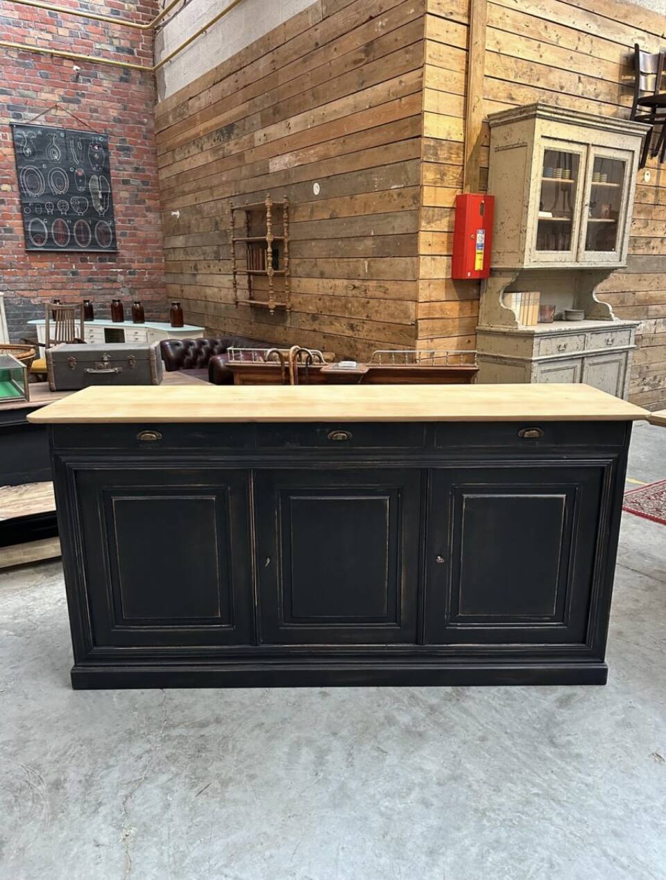 Patinated 3-door sideboard