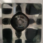 Murano Faceted Glass Vase with Grey Inner Core – Italy, 20 cm
