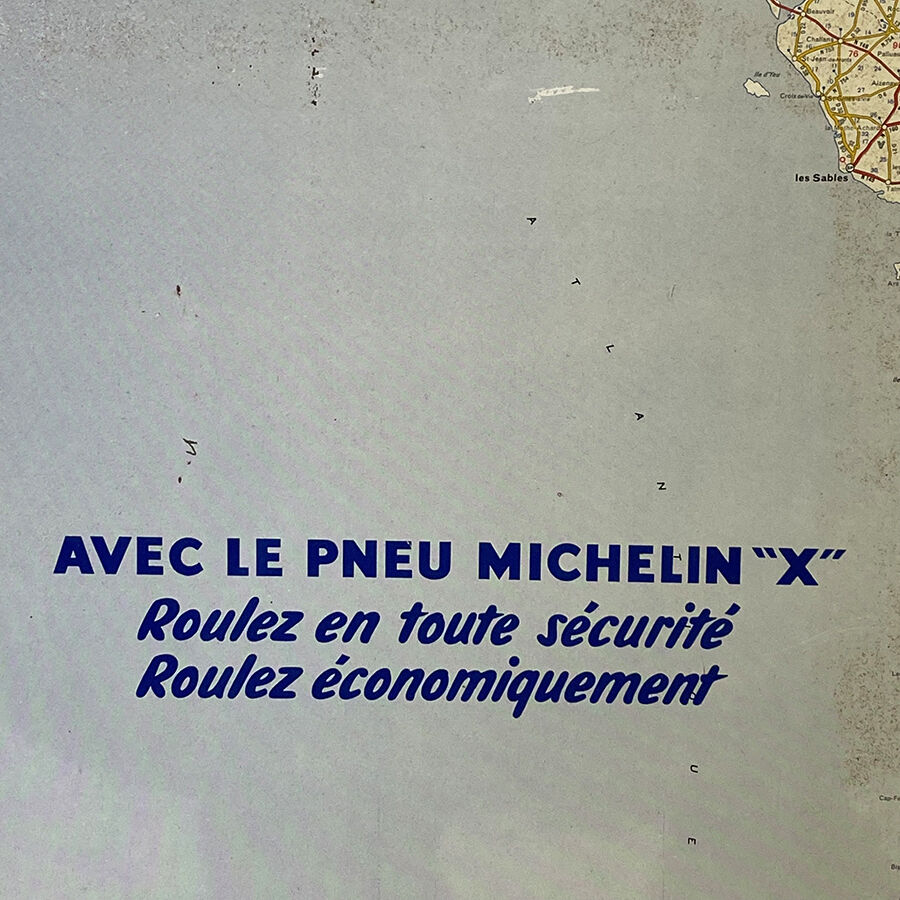 Map of France Michelin in sheet metal 1962