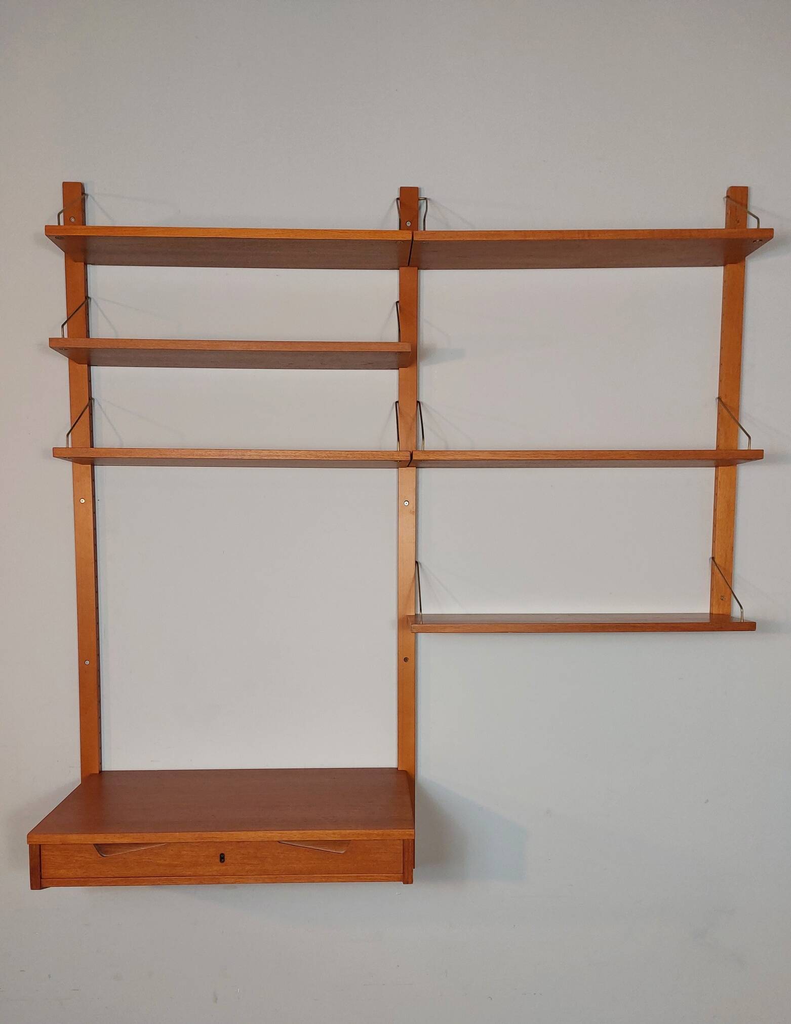 Rival Scandinavian shelves & wall secretary by Kjell Riise, 1960s
