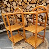 Chevets table de nuit en rotin vintage