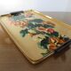 Floral formica and gold metal tray 50 60s