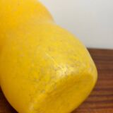 Vintage yellow frosted glass vase