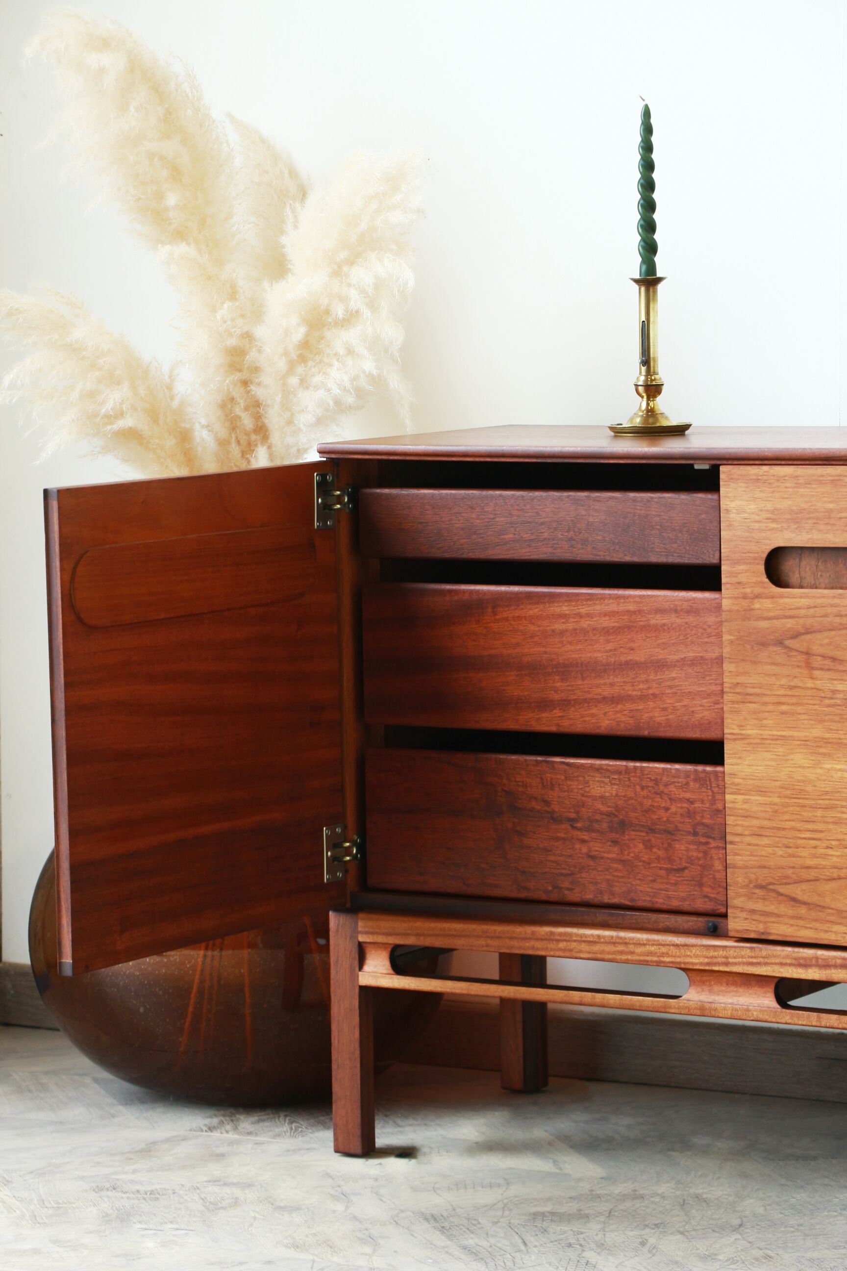 Sideboard teak and walnut 60