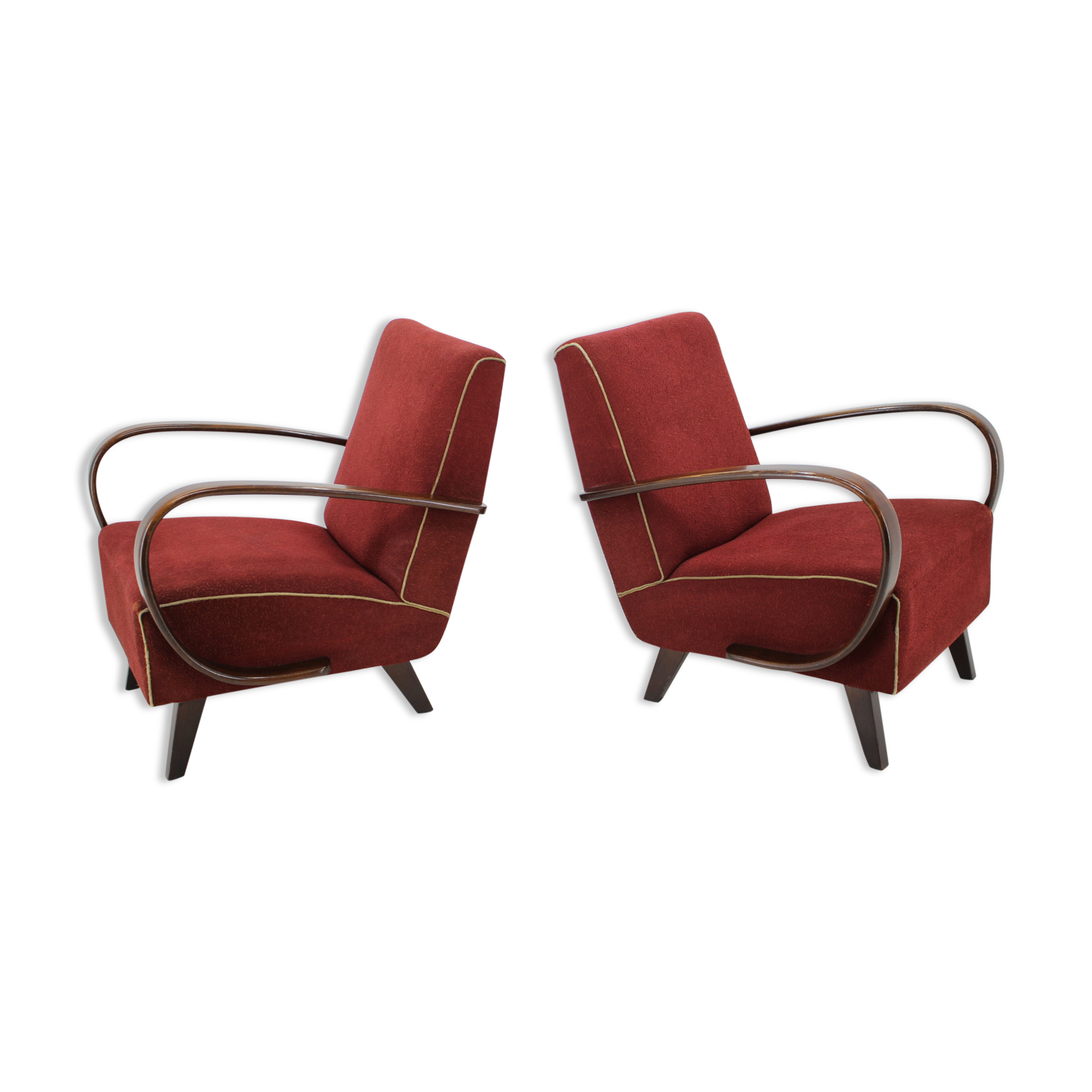 Pair of armchairs designed by Jindřich Halabala, 1950´s.