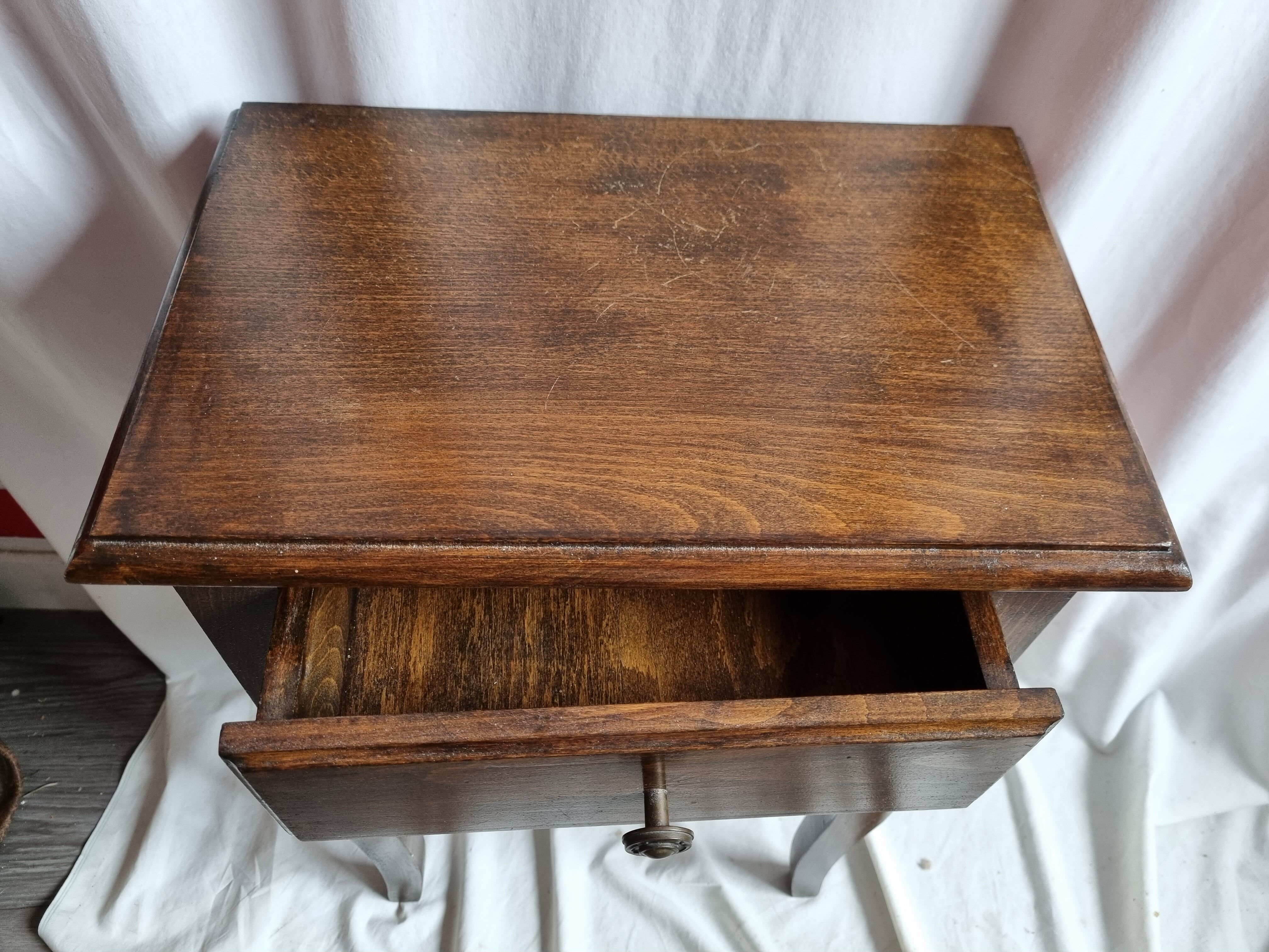 Solid oak nightstand, 1970