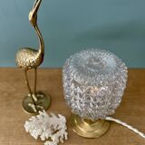Vintage globe table lamp in molded and chiseled glass