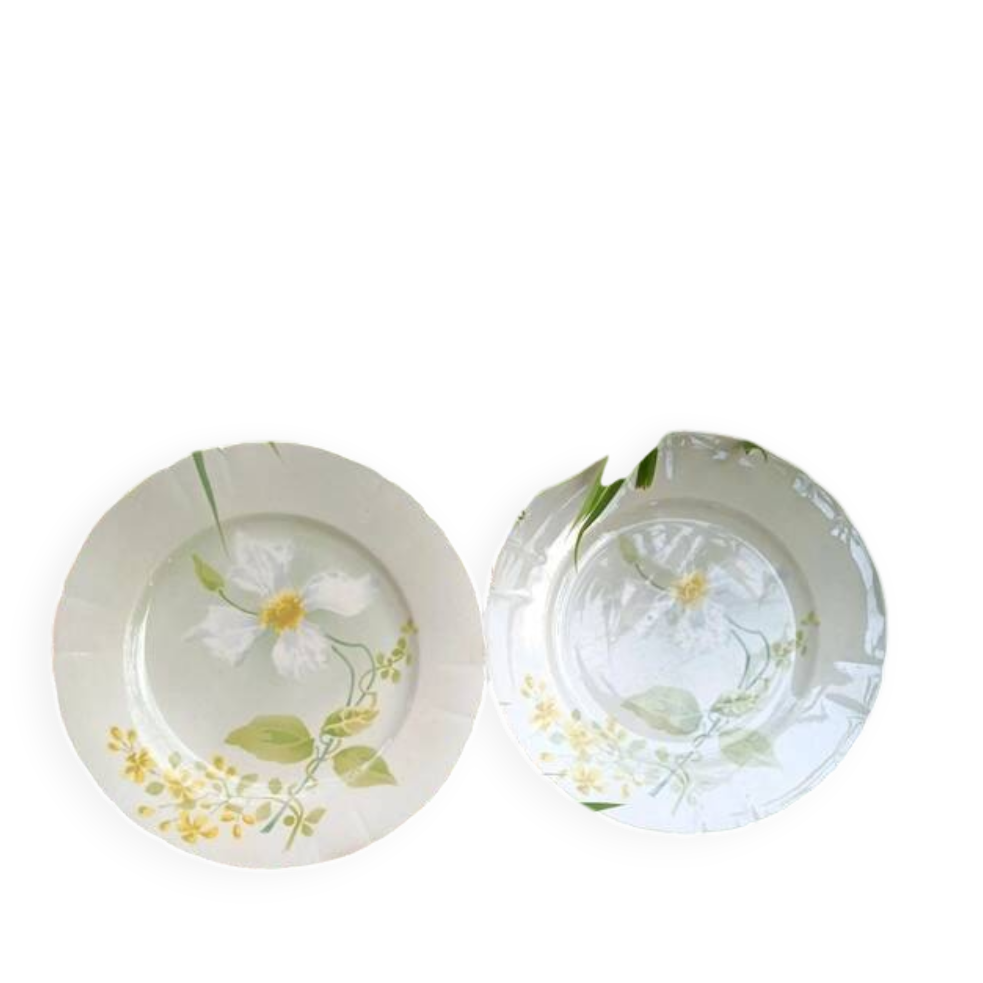 Pair of K&G Lunéville plates, Clématite model