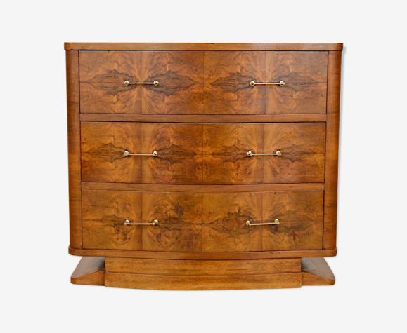 Commode arbalète Art-Déco en noyer 1930