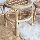 Trio of small stools carrying plants or others