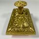 Vintage writing kit - Old inkwell and neoclassical ink pad in gilded bronze XIXth