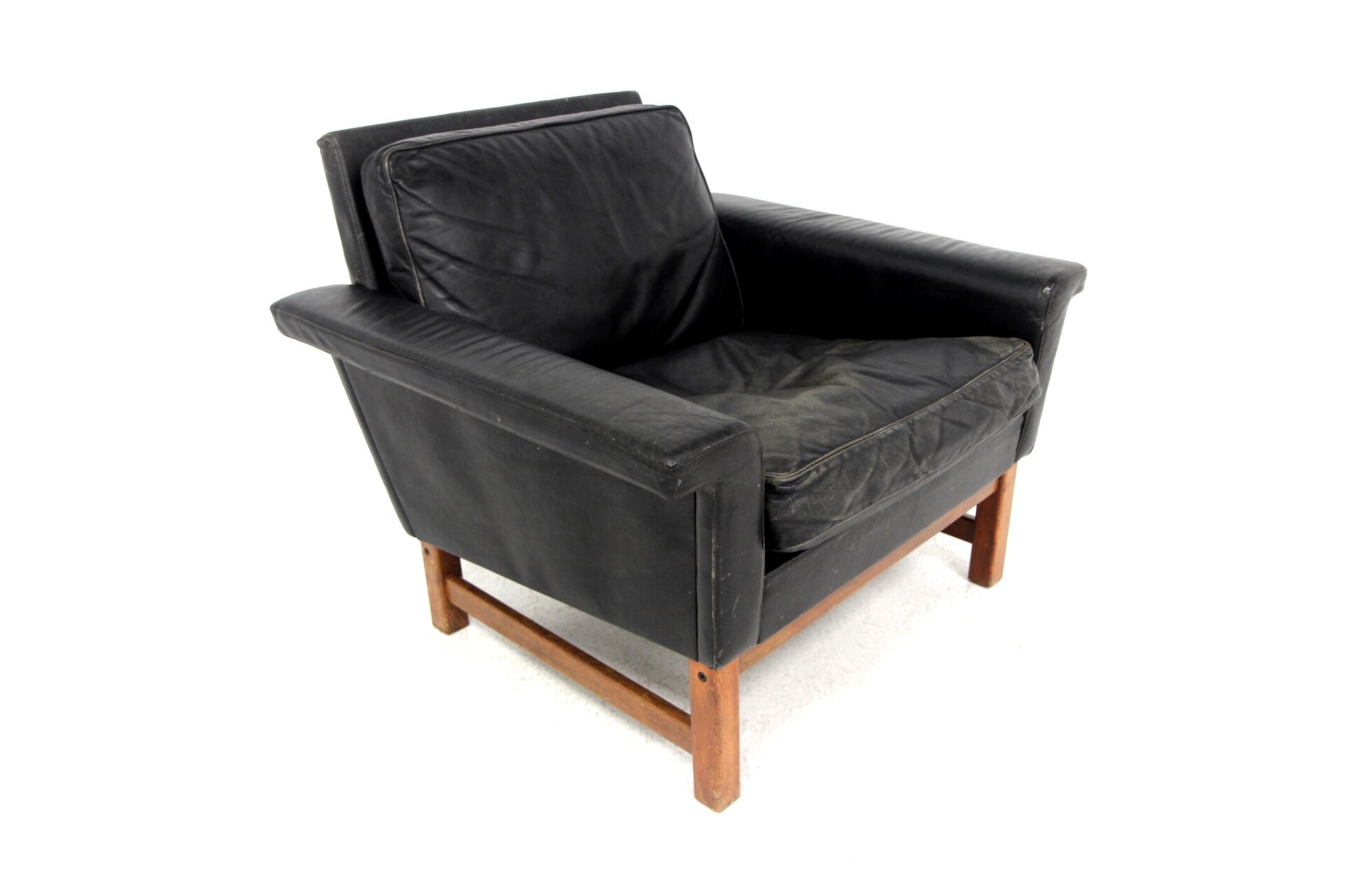 Scandinavian leather armchair, Sweden, 1960