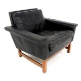 Scandinavian leather armchair, Sweden, 1960