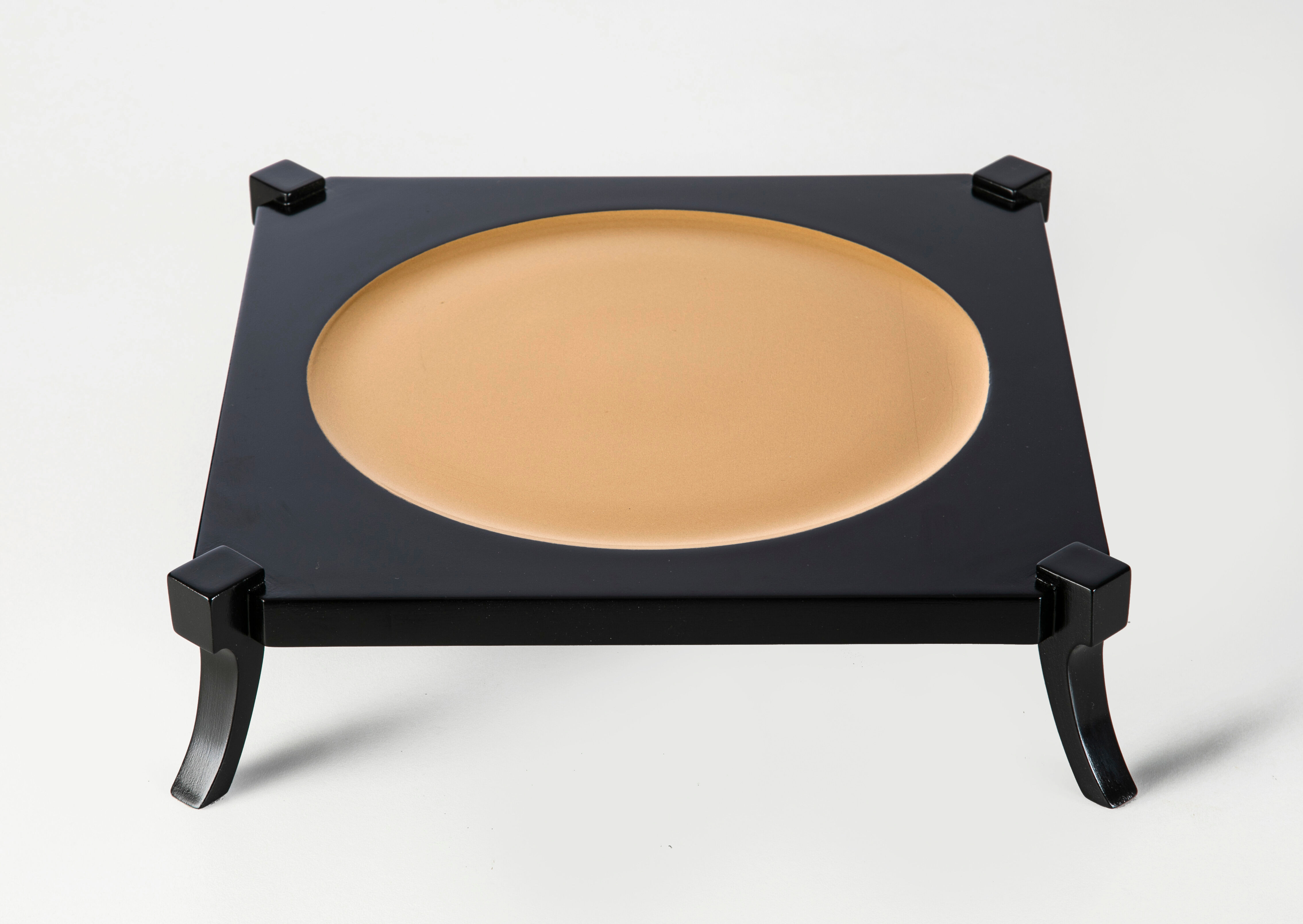 Handcrafted square tray in solid greek walnut