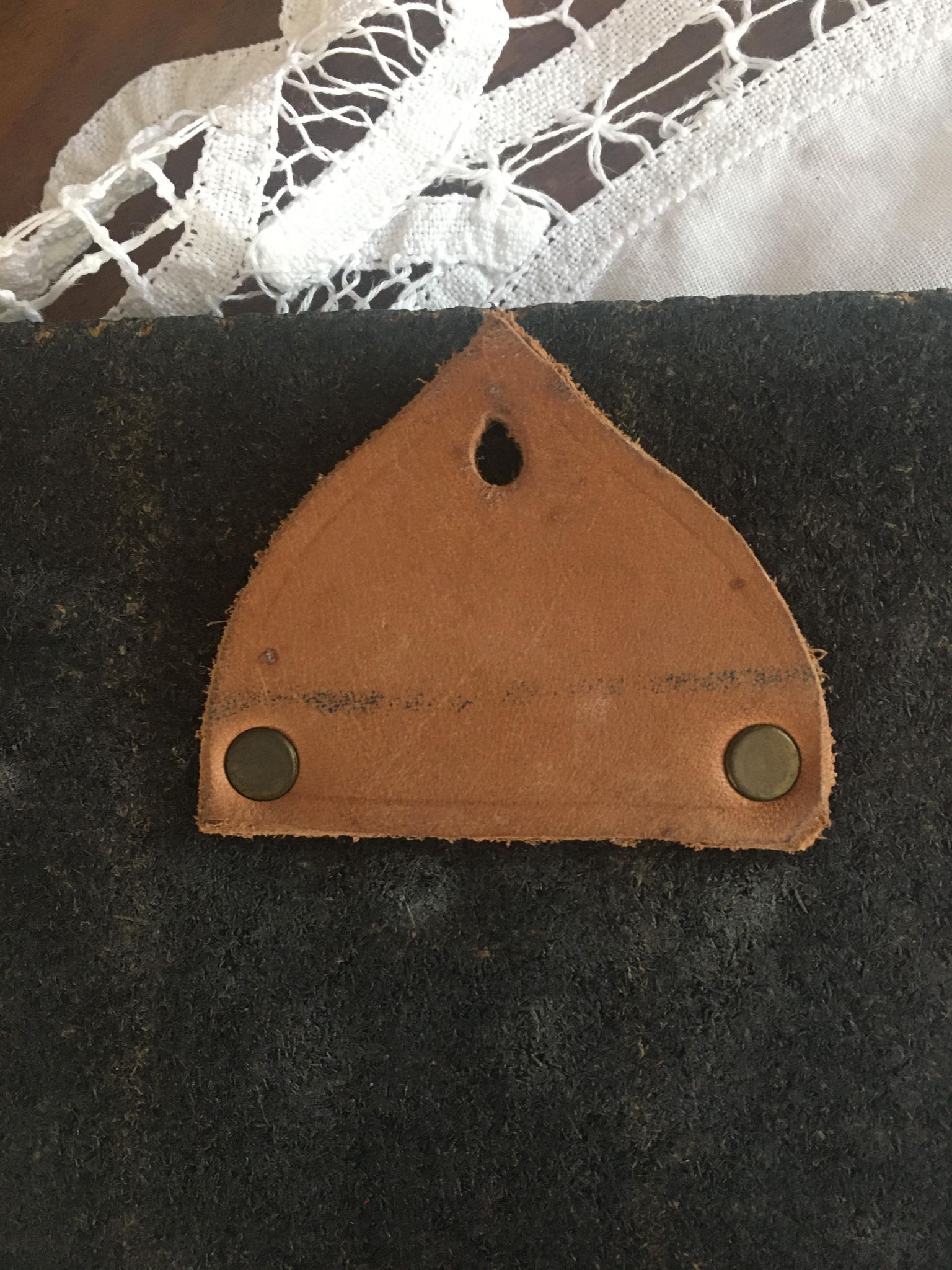 Vintage mirror all in leather 25x20cm