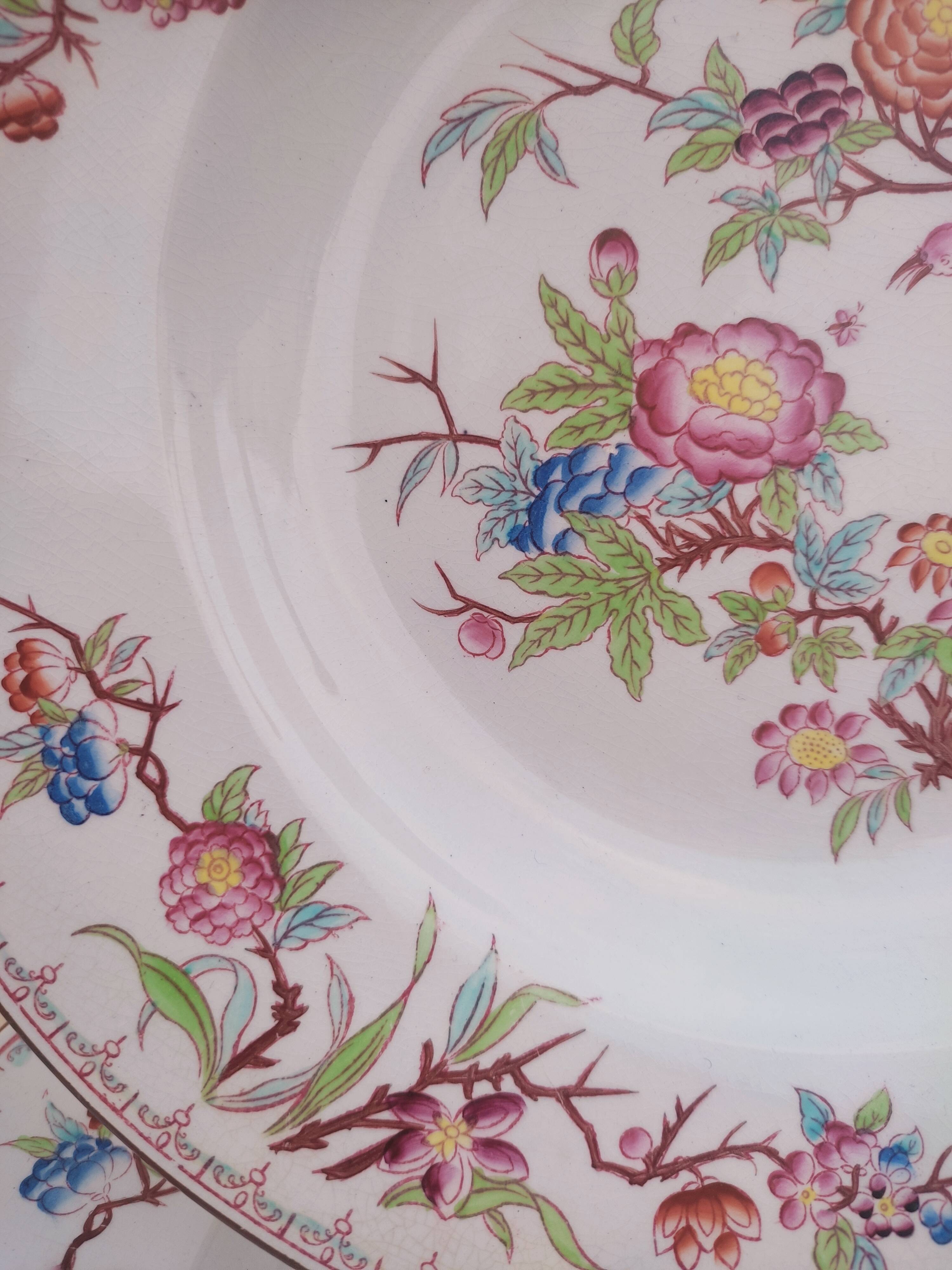 6 hollow plates Sarreguemines décor Minton