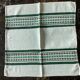 Set of 7 napkins in cotton / linen vintage light green color