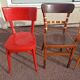 Set of 8 wooden bistro chairs bar mismatched