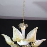 Exceptional Vintage 6-Light Gold Murano Glass Chandelier
