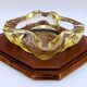 Ashtray / Catch-all Mid-Century Solid Glass Murano Style & Leather 1960