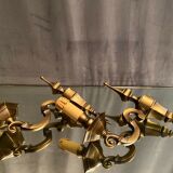 Pair of Louis XIV style brass sconces