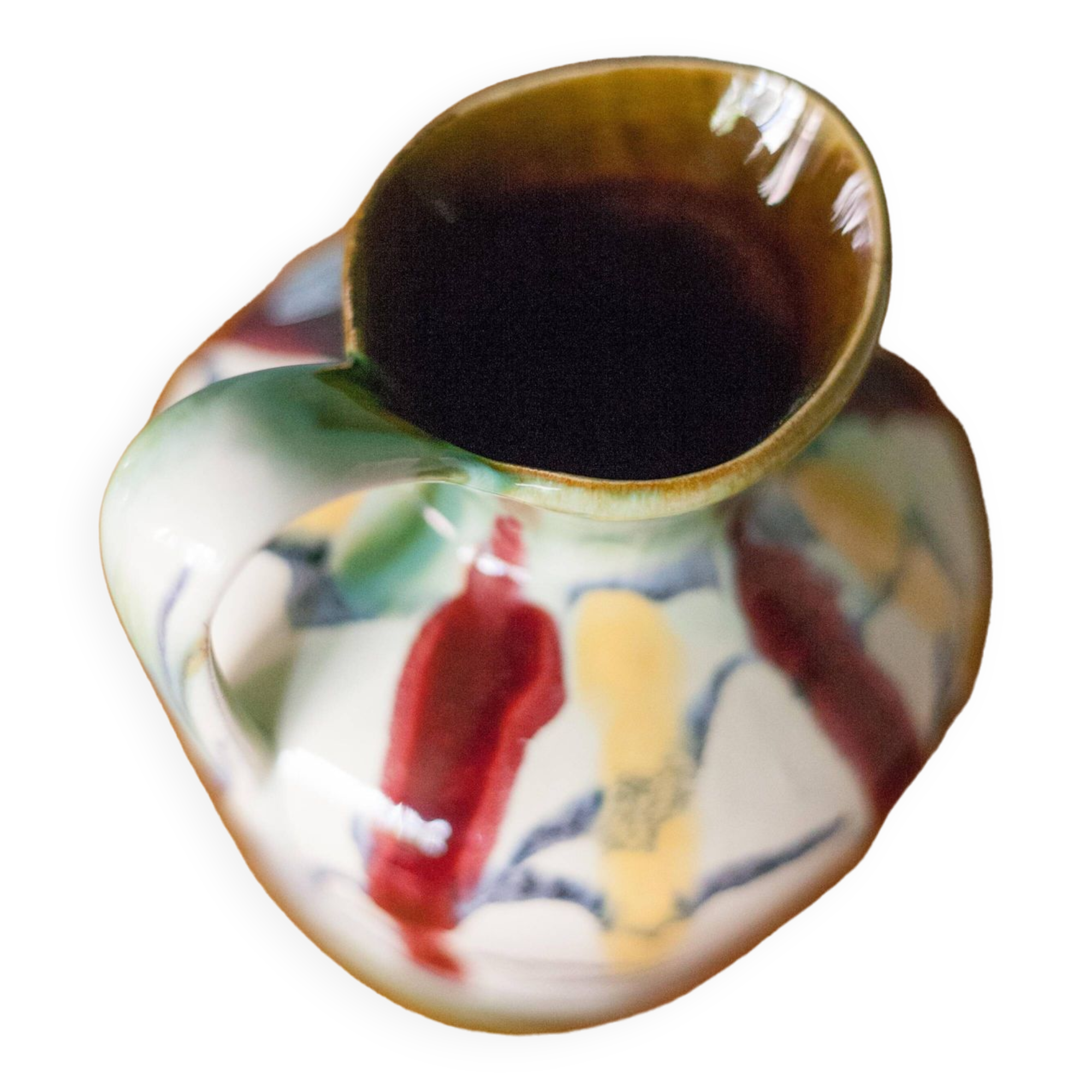 Pair of vintage ceramic vase U-Keramik 1505/20 West Germany, vase with handle, collection, pottery