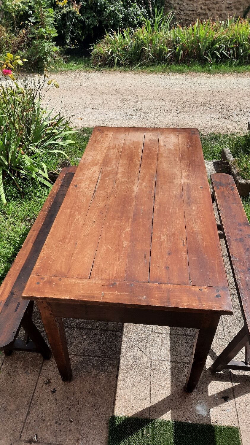 Farmhouse table and benches