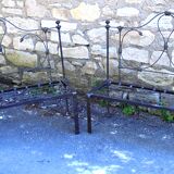 Pair of wrought iron benches