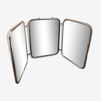 Miroir triptyque aspect cuir 47x20cm