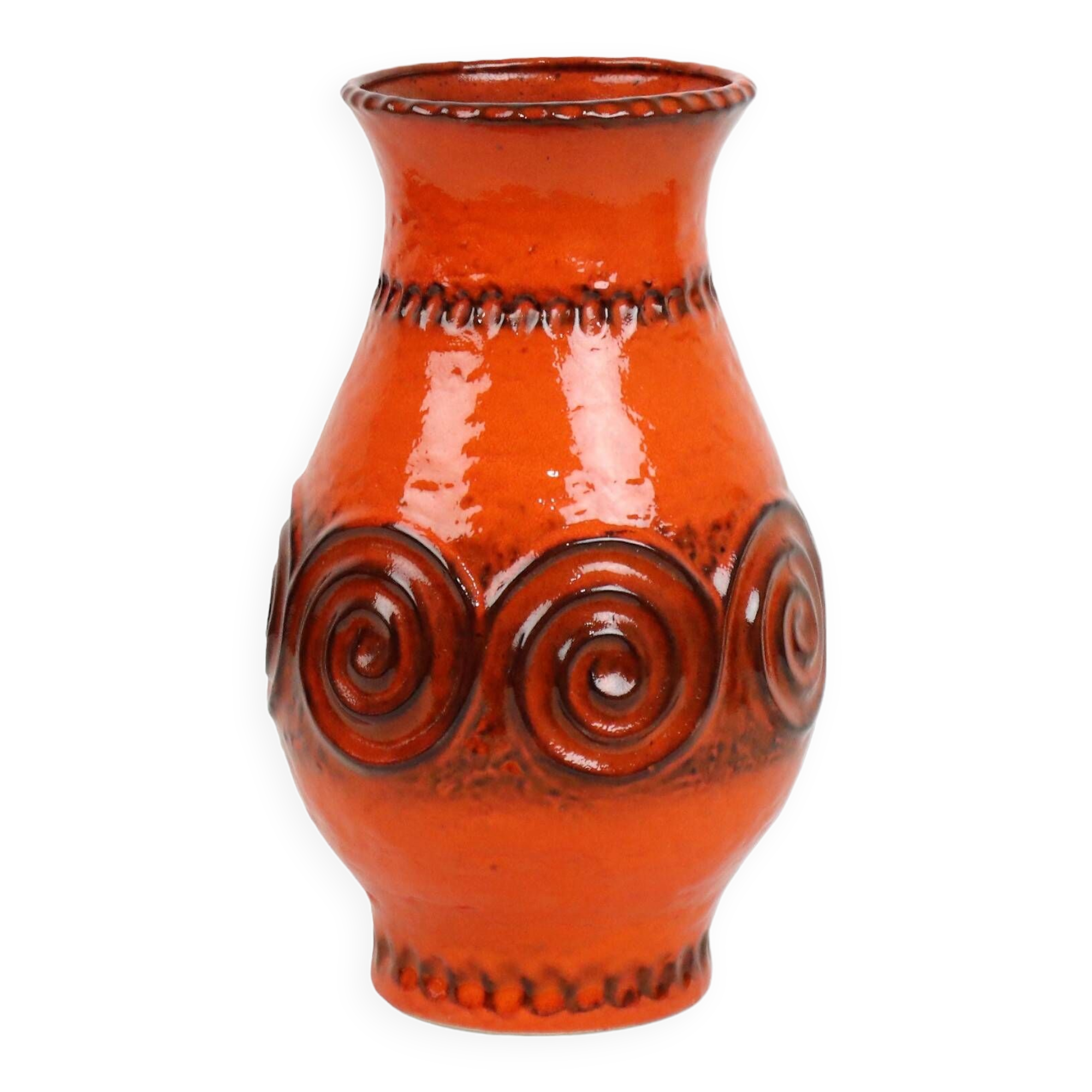 Vintage Orange Vase Jasba West Germany Pottery Retro 322 11-28