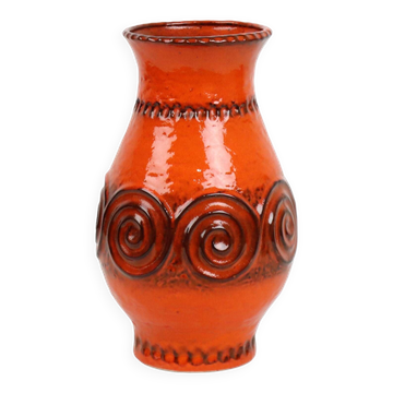 Vintage Orange Vase Jasba West Germany Pottery Retro 322 11-28
