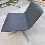 Lounge armchair arper catifa 60 leather grey 4 feet aluminum swivel